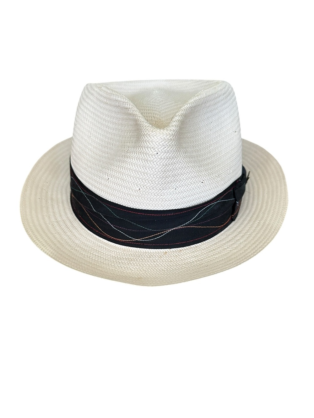 SANTANA Borealis Panama Straw Fedora Hat XL Ivory Resort Coastal Old Money Style